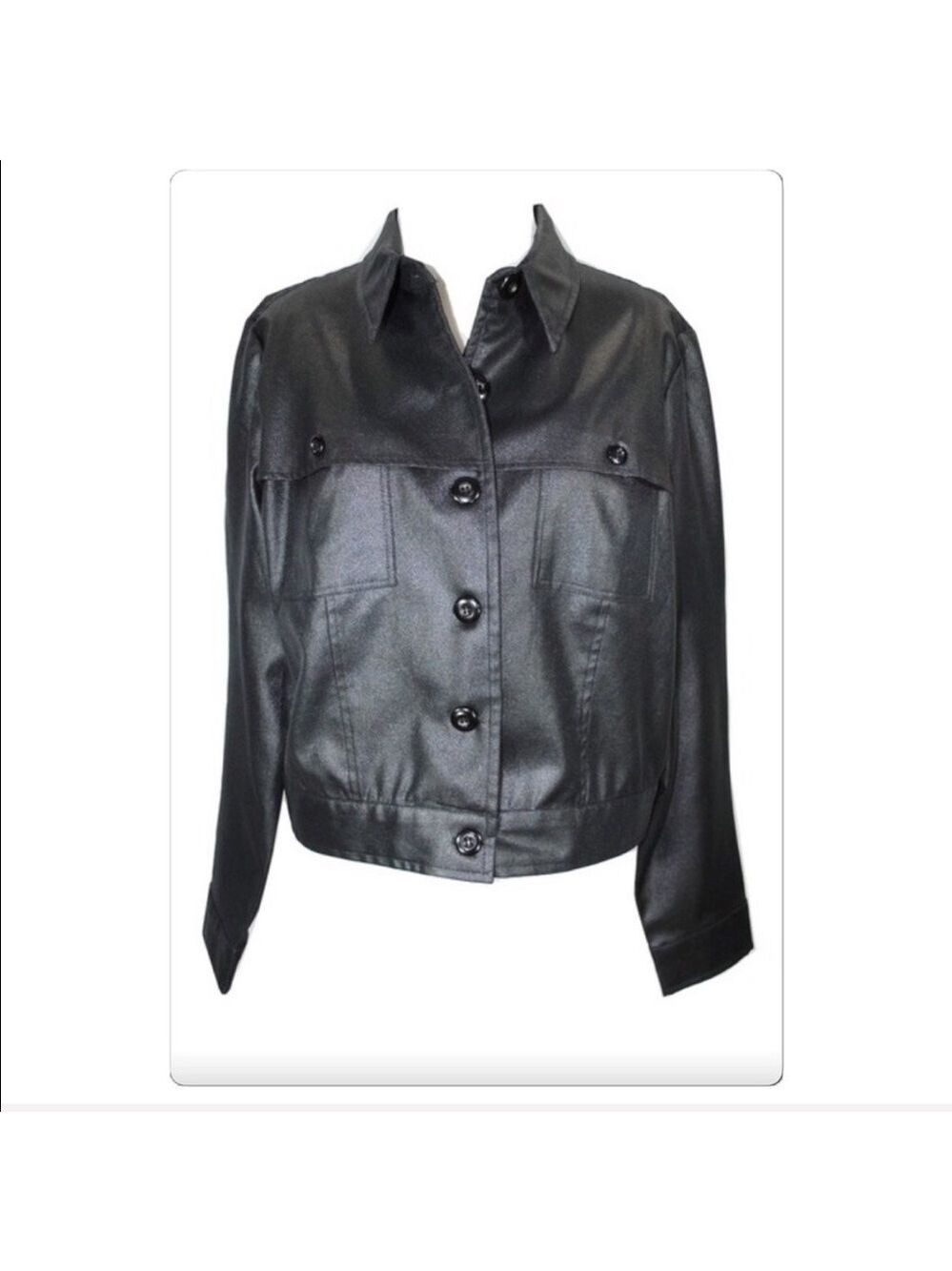 XOXO shimmery satiny lightweight moto shirt jacket shaket size L